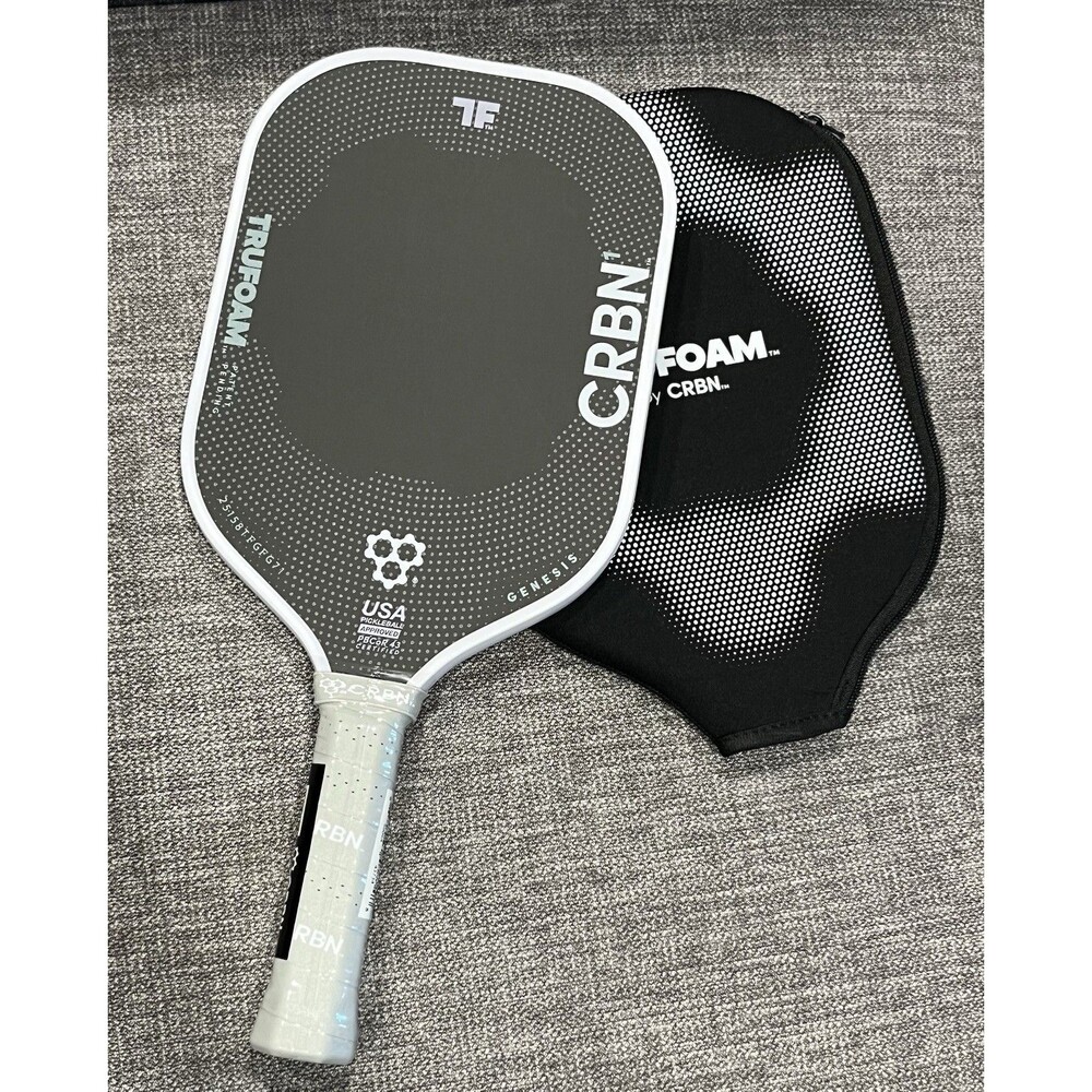 New CRBN1 TruFoam Genesis Elongated Foam Carbon Pickleball Paddle With Case
